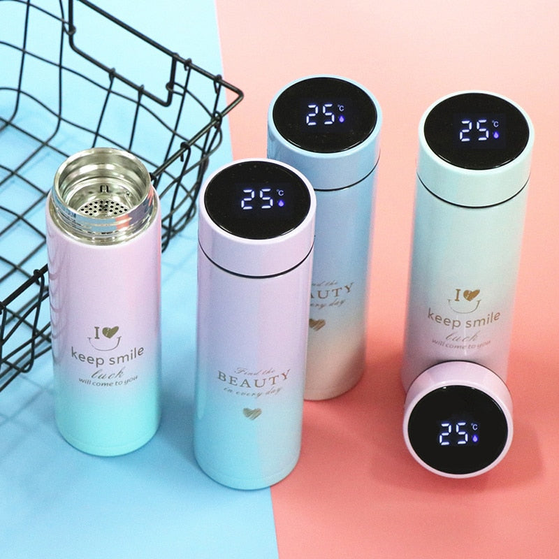 500ML Smart Thermos Water Bottle Led Digital Temperature Display Stainless Steel Coffee Thermal Mugs Intelligent Insulation Cups