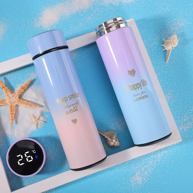 500ML Smart Thermos Water Bottle Led Digital Temperature Display Stainless Steel Coffee Thermal Mugs Intelligent Insulation Cups