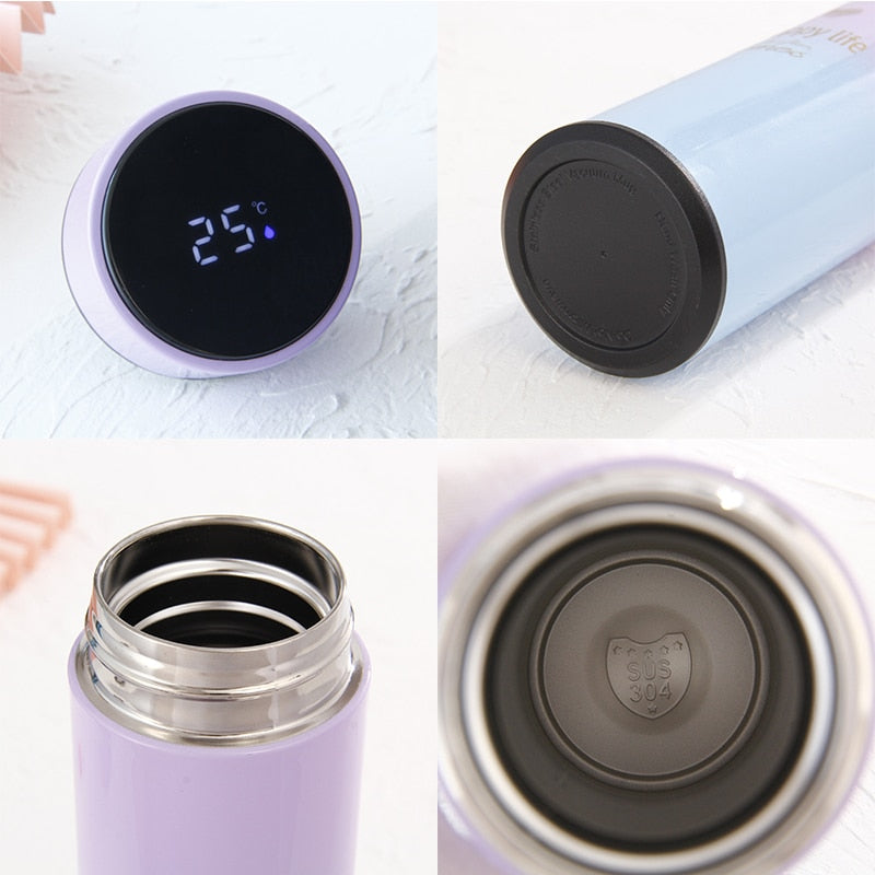 500ML Smart Thermos Water Bottle Led Digital Temperature Display Stainless Steel Coffee Thermal Mugs Intelligent Insulation Cups