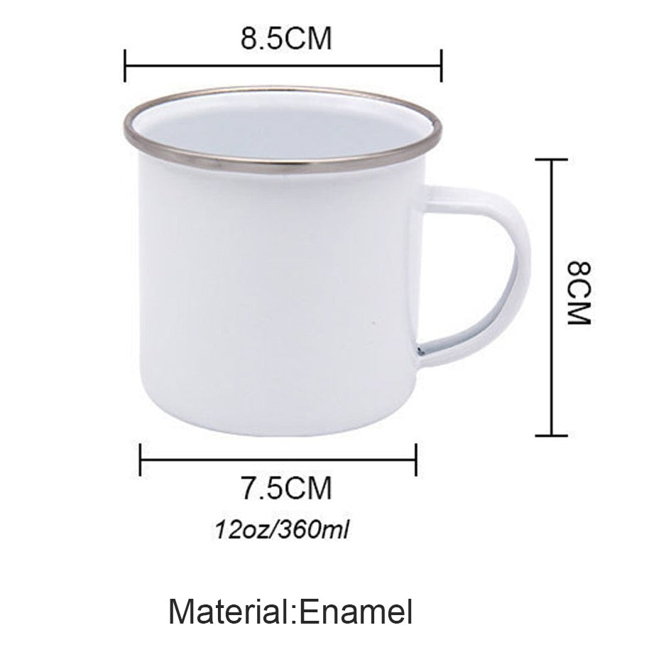 French Flower Printed Mugs Creative Coffee Tea Cups Drinks Water Milk Cup Enamel Mug School Home Handle Drinkware Teacher Gifts