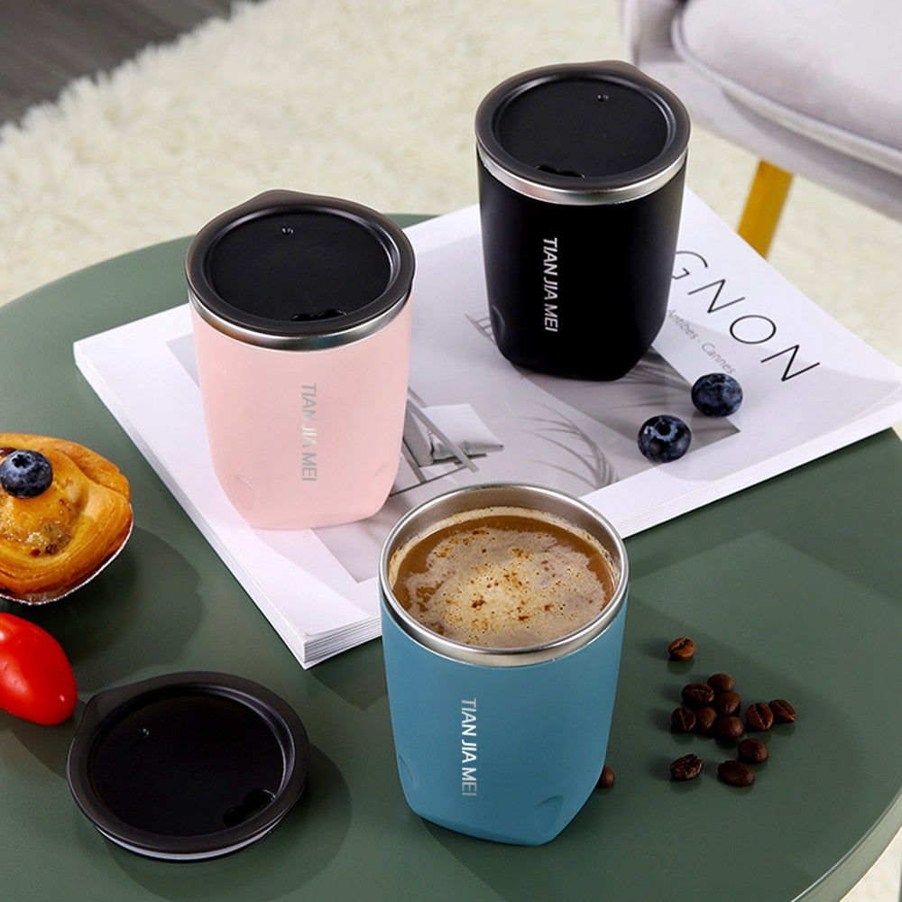 Thermal Mug Beer Cups 300ml Stainless Steel Thermos For Tea Coffee Water Bottle Vacuum Insulated Leakproof With Lids Drinkware