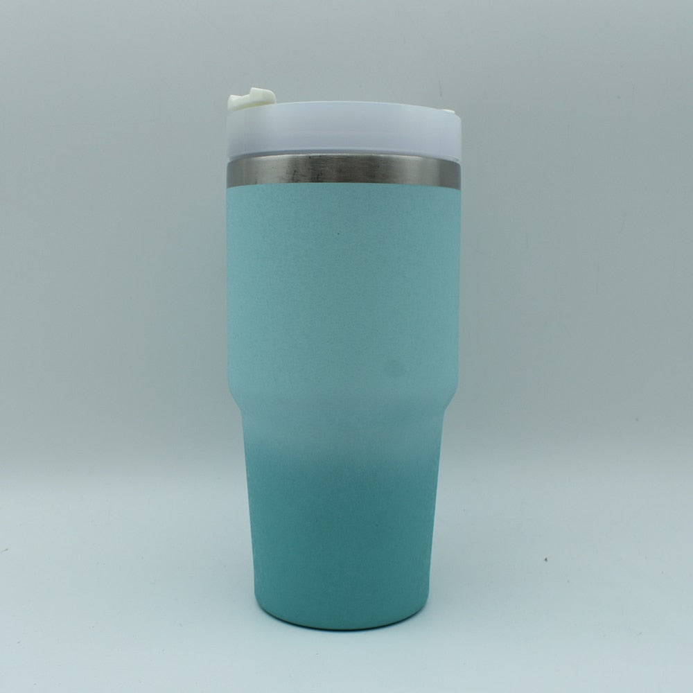 New Stanley Coffee Cup with Straw Co Branded Car Water Cup Classic Double-layer Thermos Water Bottle Portable Mug Beer Cup