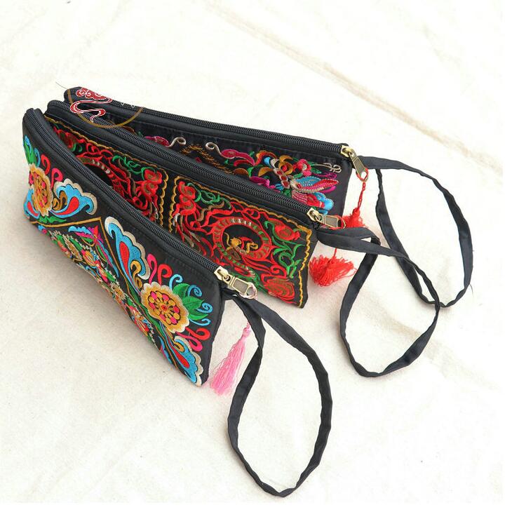 Women Ethnic National Retro Butterfly Flower Bags Handbag Coin Purse Embroidered Lady Clutch Tassel Small Flap Summer Sale