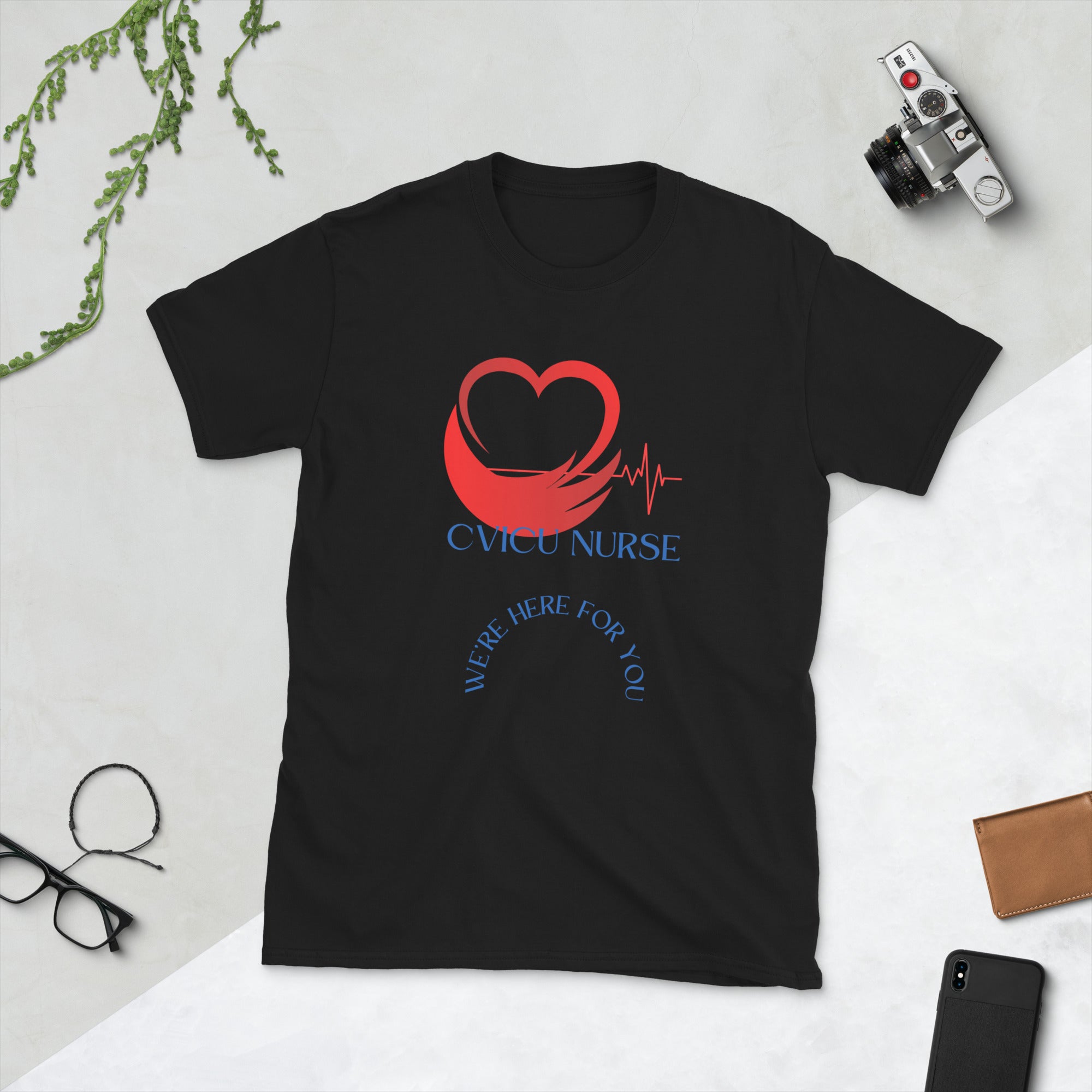 Short-Sleeve half heart EKG  rhythm Unisex T-Shirt