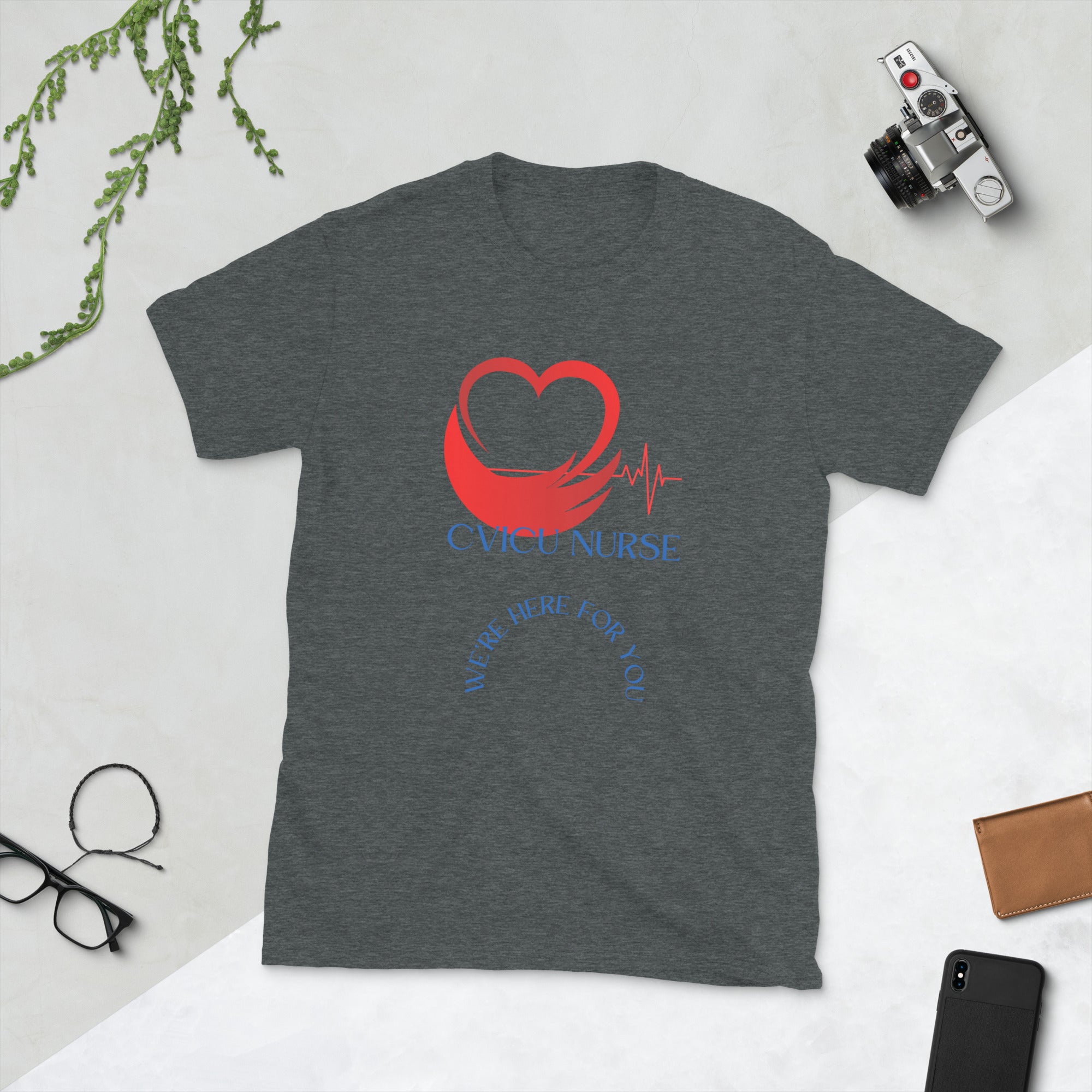 Short-Sleeve half heart EKG  rhythm Unisex T-Shirt