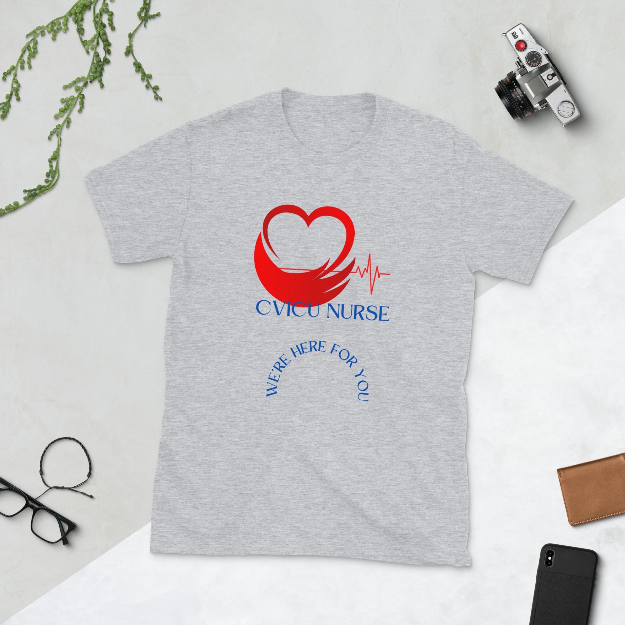 Short-Sleeve half heart EKG  rhythm Unisex T-Shirt