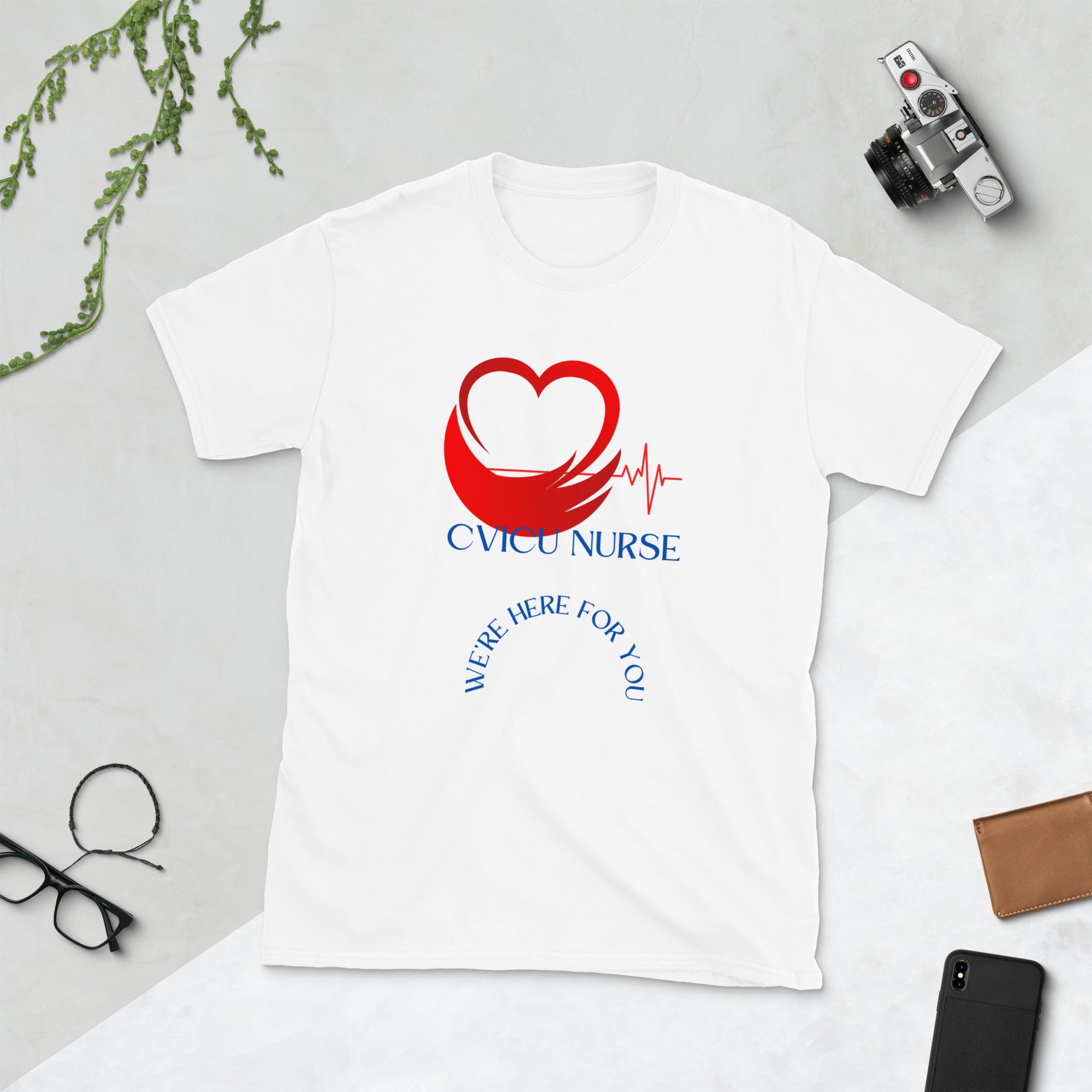 Short-Sleeve half heart EKG  rhythm Unisex T-Shirt